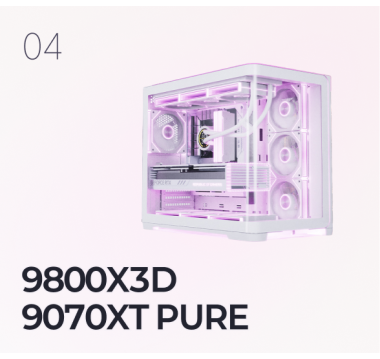 [9800X3D + 9070XT PURE] 까망이 게이밍 조립 컴퓨터 (화이트)