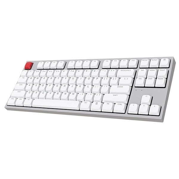 [ABKO] 유,무선 블루투스 기계식 미니 키보드, AK87 슬림 텐키리스 [화이트 그레이] [검은콩축/택타일]