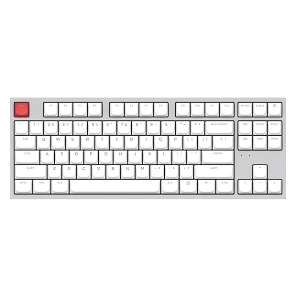 [ABKO] 유,무선 블루투스 기계식 미니 키보드, AK87 슬림 텐키리스 [화이트 그레이] [검은콩축/택타일]