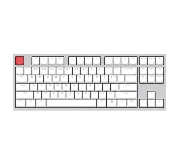 [ABKO] 유,무선 블루투스 기계식 미니 키보드, AK87 슬림 텐키리스 [화이트 그레이] [검은콩축/택타일]